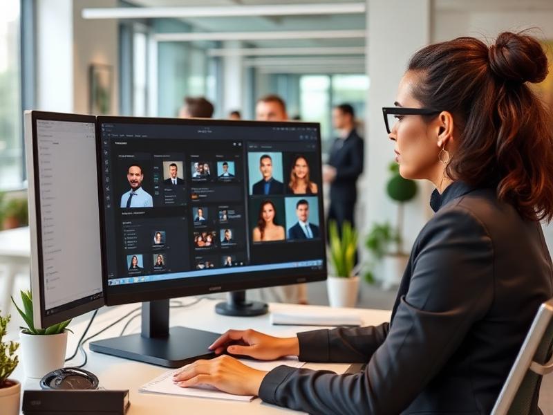 HR professional reviewing compliance requirements